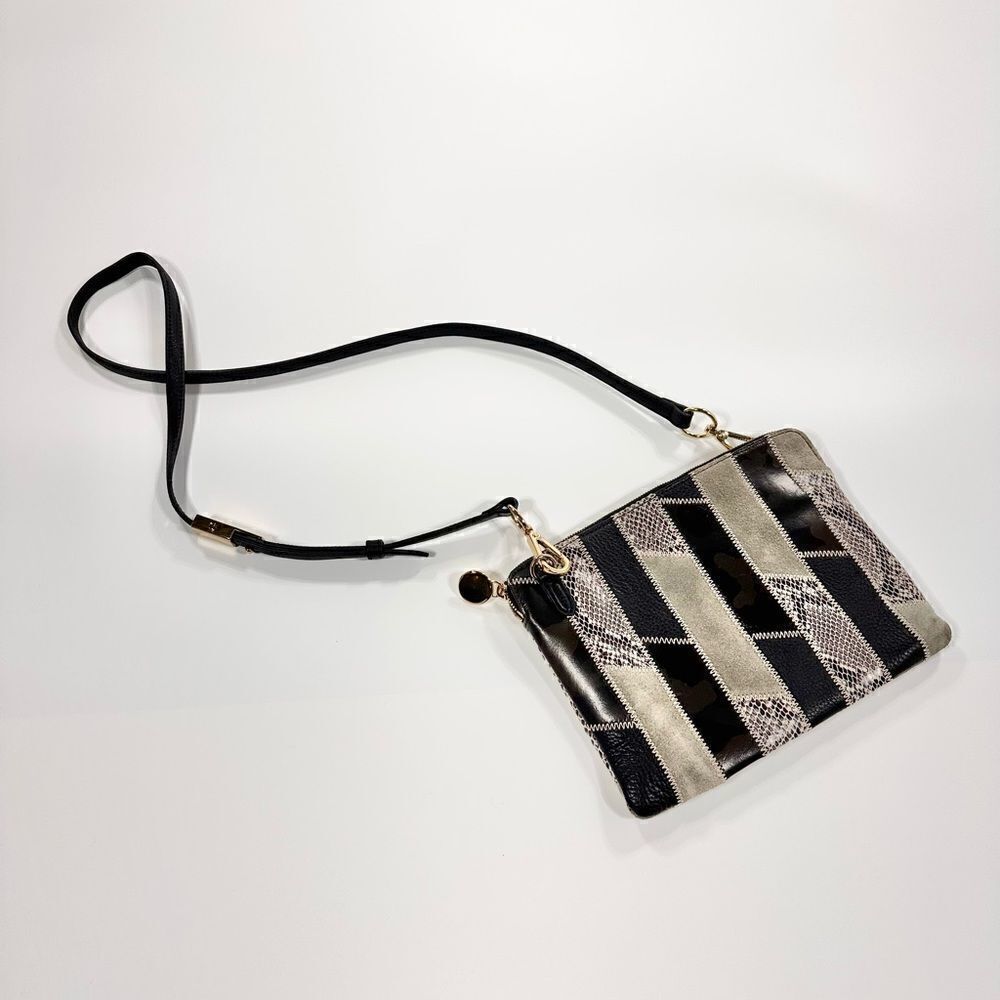 G.I.L.I. Crossbody snake patchwork leather bag